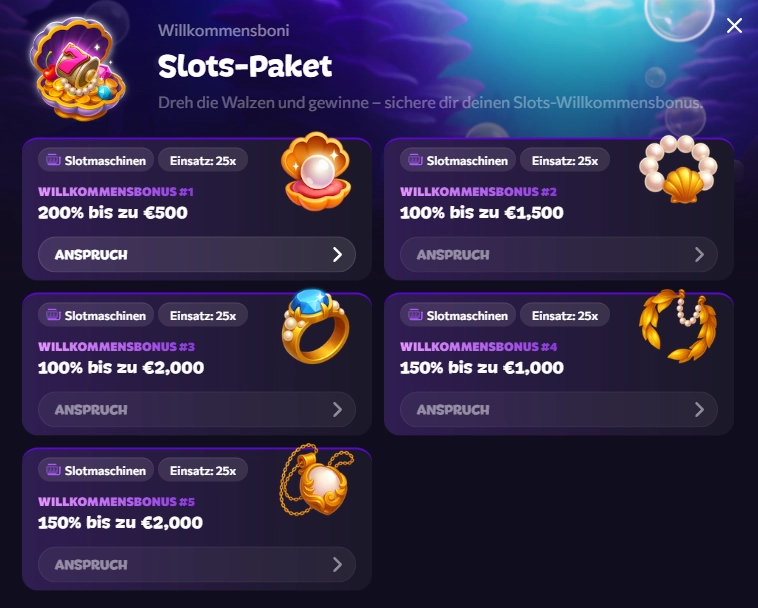 Willkommenspaket im Aphrodite Casino mit fünf Bonusstufen bis zu 7000 Euro